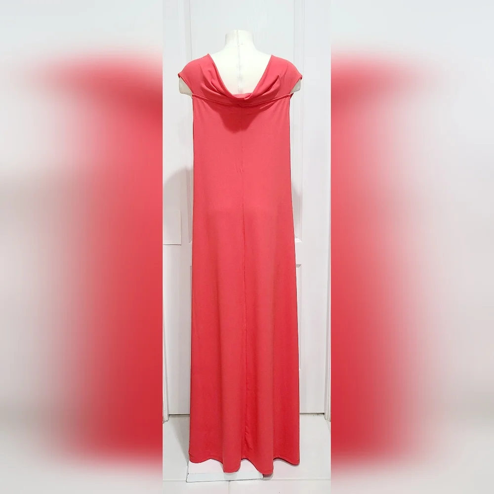 Old Navy The Occasion Off-Shoulder Twist Front Maxi Dress Live Coral XL Tall NWT - Picture 4 of 11